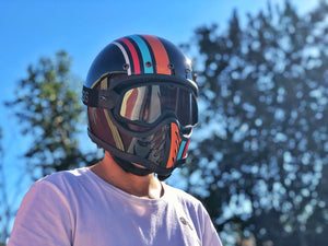 AMZ CRETAⅡ DOT Motorcycle Helmet Motocross Helmet Vintage Fiberglass Motorbike Full Face