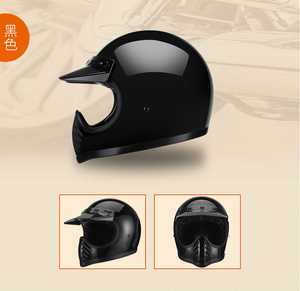 AMZ CRETAⅡ DOT Motorcycle Helmet Motocross Helmet Vintage Fiberglass Motorbike Full Face